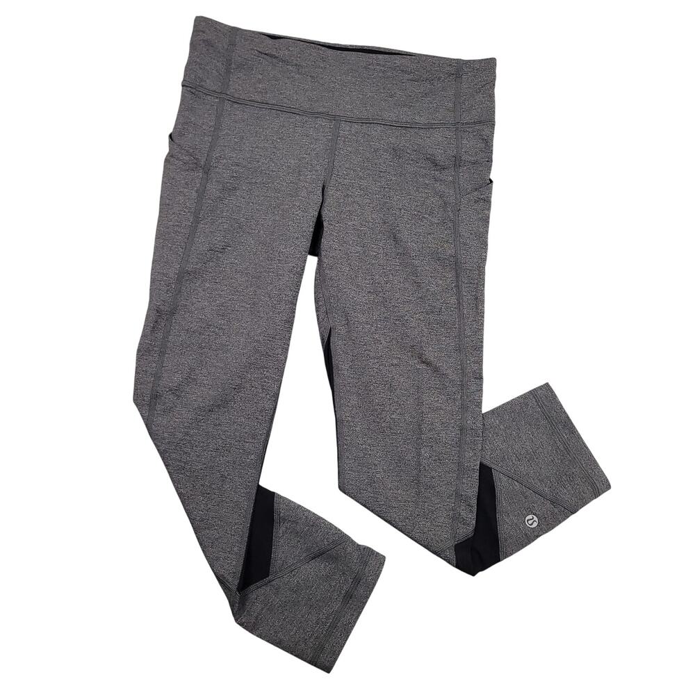 Lululemon Womens Pace Rival Cropped Leggings Size 6 Heathered Gray Activewear